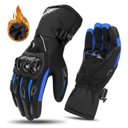 THERMOGRIP Moto Gloves - Waterproof winter motorbike gloves with 3-layer insulation & carbon fibre protection