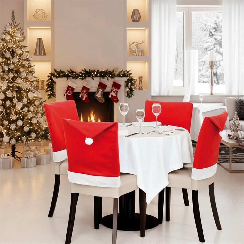 FESTISEAT – 2-pack chair covers with Santa hat for festive table decoration