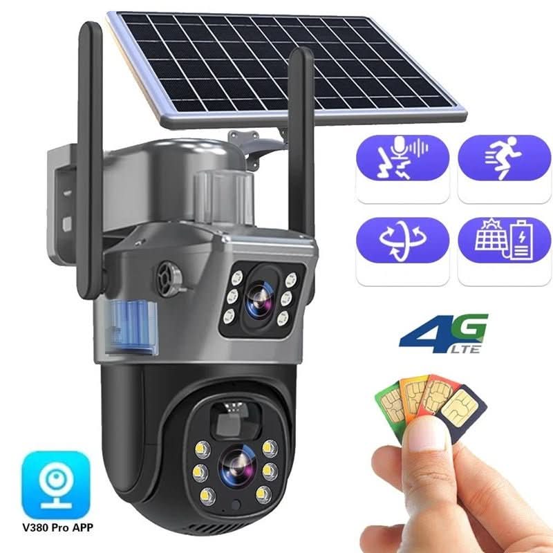 DualGuard Solar 4K - Wireless security camera with solar panel & 360° all-round view