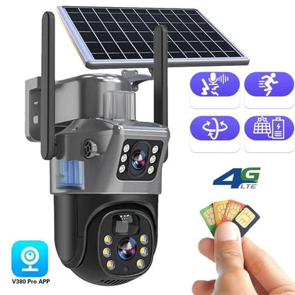 DualGuard Solar 4K - Wireless security camera with solar panel & 360° all-round view