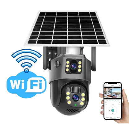 DualGuard Solar 4K - Wireless security camera with solar panel & 360° all-round view