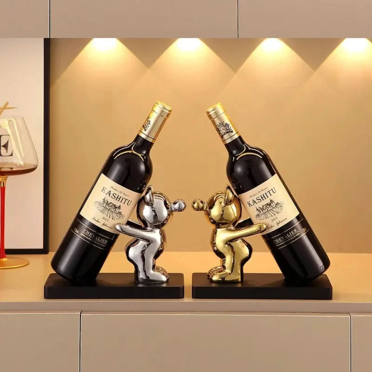 BEARWINE Rack - Playful ceramic wine rack in bear design for stylish bottle storage