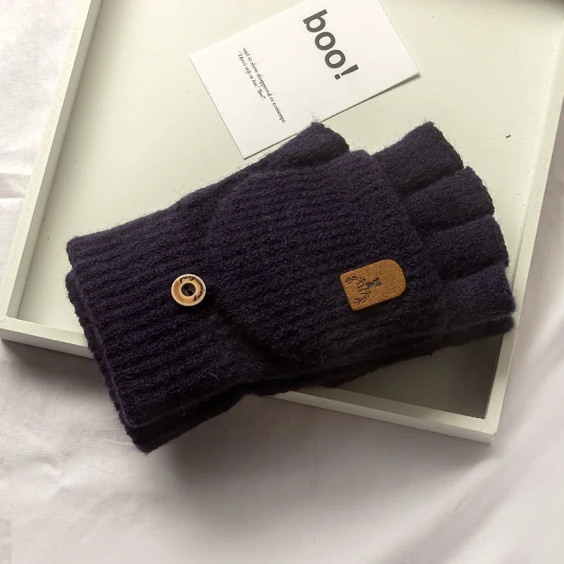 WARMTOUCH – Winter half-finger gloves with touchscreen function & soft knit design