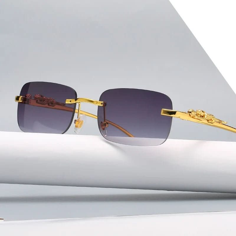 LEOPHAZE SHADES - Rimless sunglasses with leopard head design and UV400 protection