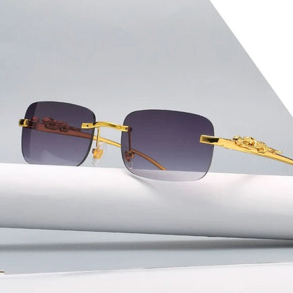 LEOPHAZE SHADES - Rimless sunglasses with leopard head design and UV400 protection