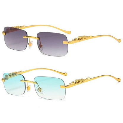 LEOPHAZE SHADES - Rimless sunglasses with leopard head design and UV400 protection