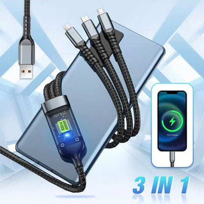 CHARGEGLOW – Transparent LED Fast Charging Cable (3-in-1)