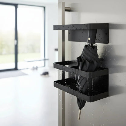 DECORA – Adjustable Umbrella Stand with Drip Tray and Decorative Iron Finish