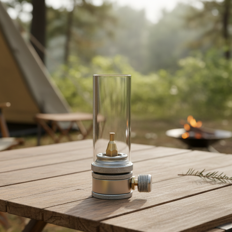 CAMPFLARE – Portable butane lamp for bright & adjustable light