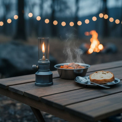 CAMPFLARE – Portable butane lamp for bright & adjustable light