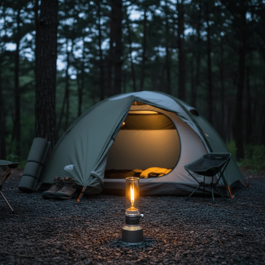 CAMPFLARE – Portable butane lamp for bright & adjustable light