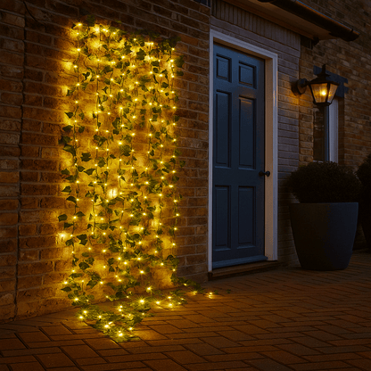 BOTALUX – Elegant green LED leaf-shaped string lights (battery operated)