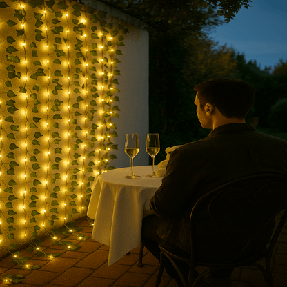BOTALUX – Elegant green LED leaf-shaped string lights (battery operated)