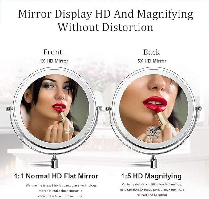MAGNIFILUX – LED Magnifying Mirror with Adjustable Lighting and Rechargeable Battery
