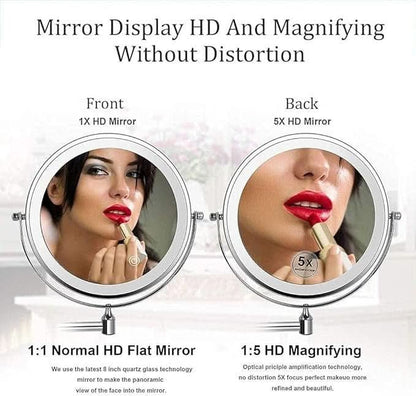MAGNIFILUX – LED Magnifying Mirror with Adjustable Lighting and Rechargeable Battery