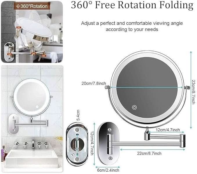 MAGNIFILUX – LED Magnifying Mirror with Adjustable Lighting and Rechargeable Battery