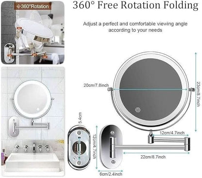 MAGNIFILUX – LED Magnifying Mirror with Adjustable Lighting and Rechargeable Battery
