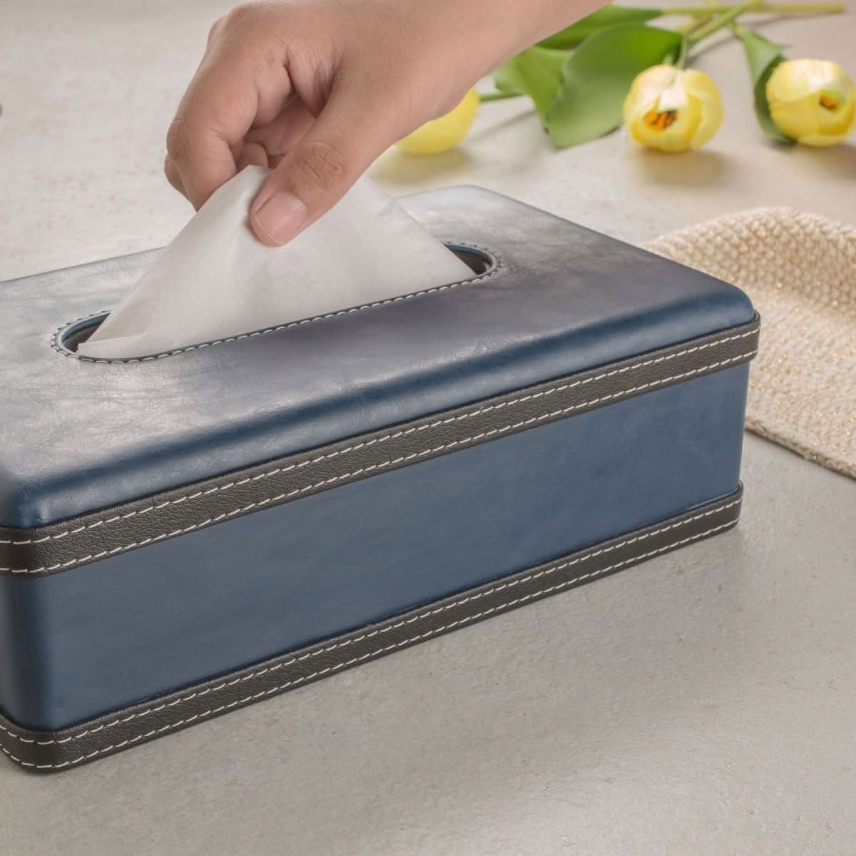 Luscenta Leather Case | Handmade Tissue Holder | Elegant Design Made of Faux Leather | For Home, Office & Car