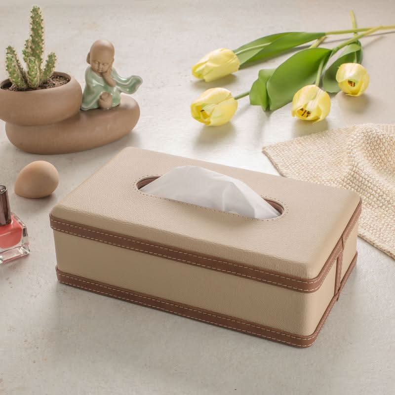 Luscenta Leather Case | Handmade Tissue Holder | Elegant Design Made of Faux Leather | For Home, Office & Car