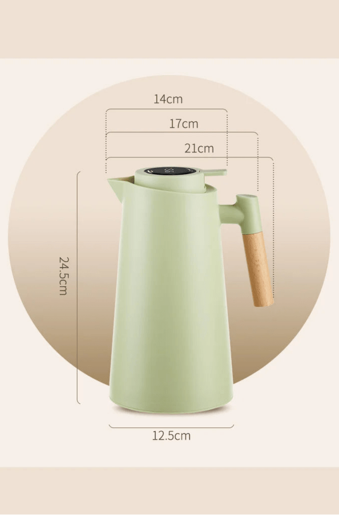 LATTEA THERMO – Double-walled Thermos Flask with Temperature Display and Wooden Handle