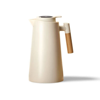 LATTEA THERMO – Double-walled Thermos Flask with Temperature Display and Wooden Handle