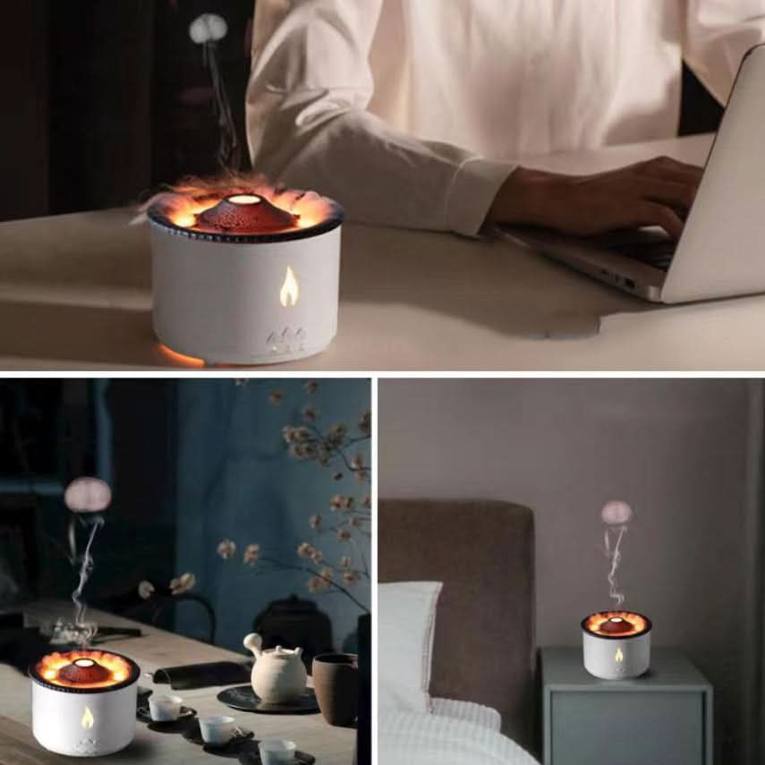 FIREGLOW – Aroma humidifier with flame effect & night light for relaxation & room fragrance