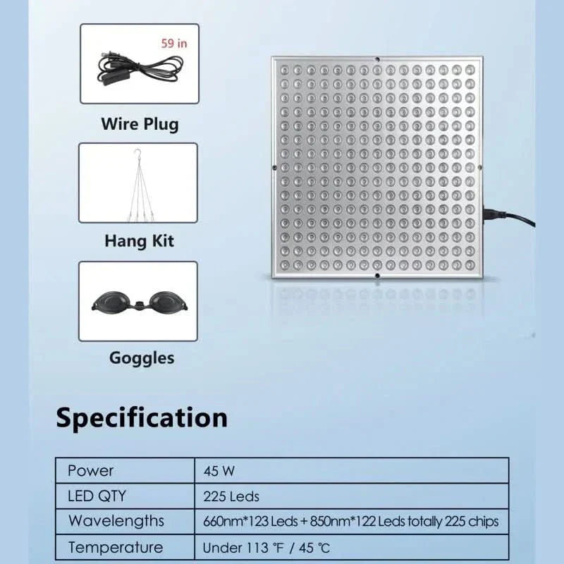 InfraGlow Panel - Infrared light therapy for skin rejuvenation & relaxation