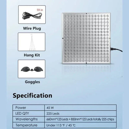 InfraGlow Panel - Infrared light therapy for skin rejuvenation & relaxation