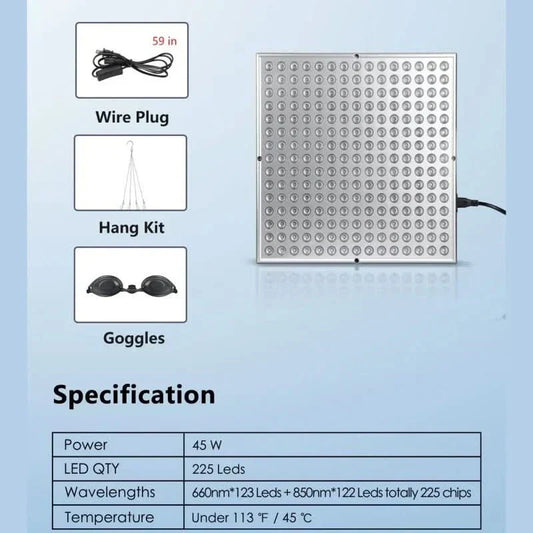 InfraGlow Panel - Infrared light therapy for skin rejuvenation & relaxation