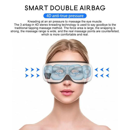 Eyeglow Smart 6D eye massager - air pressure, heat & vibration massage with Bluetooth & folding function
