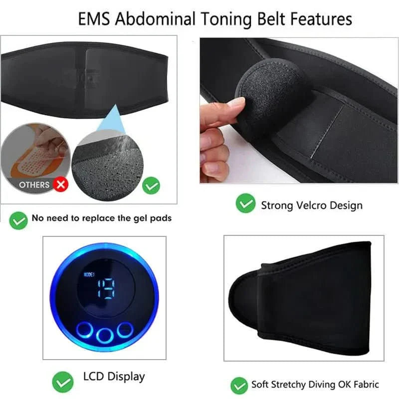 EMS abdominal muscle trainer - effective muscle training without workout stress
