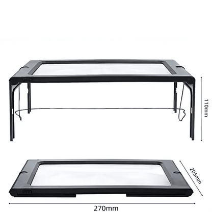 TEXTDESK – Foldable 3x Table Magnifier with LED Lighting for Hands-Free Reading