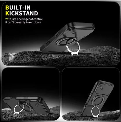 IRONMAG – Durable shockproof case with magnetic ring holder for iPhone 17