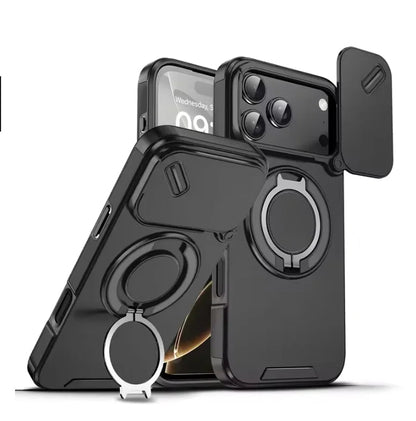 IRONMAG – Durable shockproof case with magnetic ring holder for iPhone 17