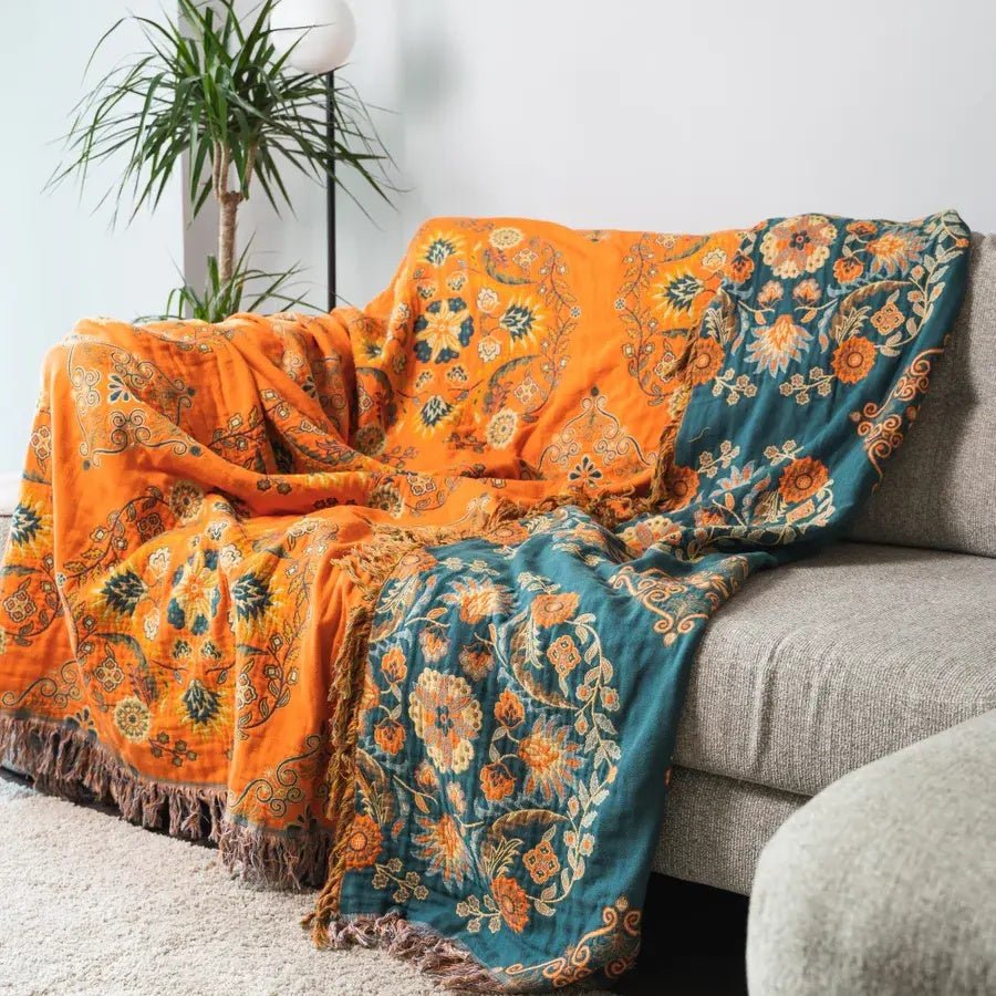 FLIPWARM – Double-sided Marigold Blanket for All Seasons