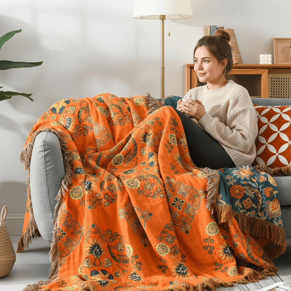 FLIPWARM – Double-sided Marigold Blanket for All Seasons