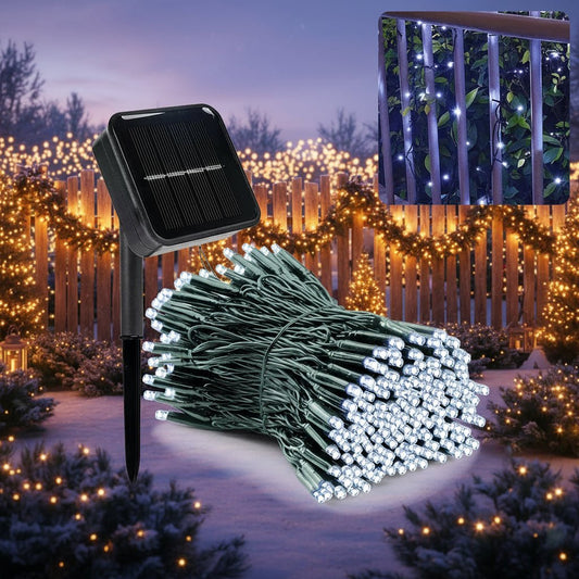 SOLARGLINT – Solar LED Garland with 300 Lights, 8 Modes, IP65 Weatherproof