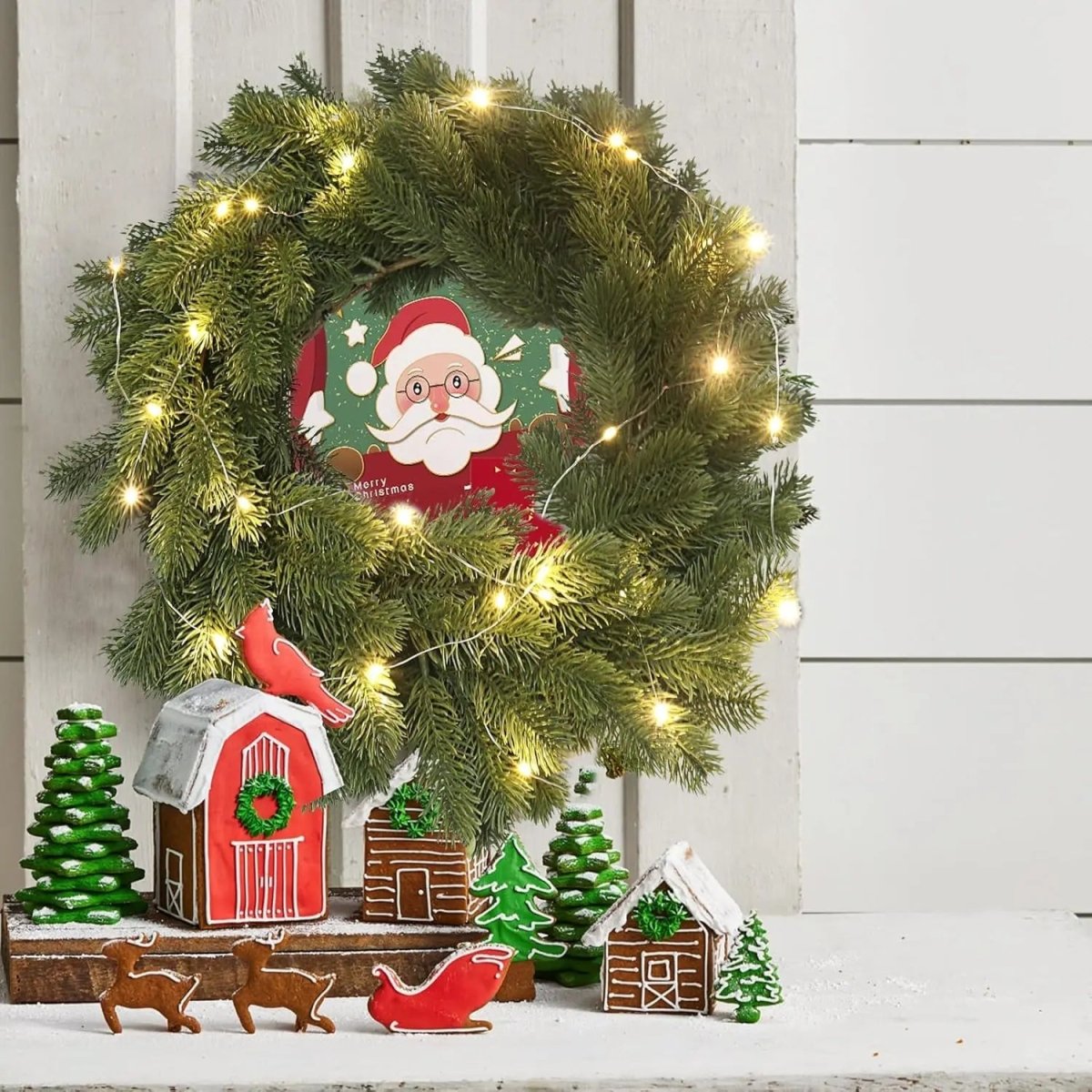 ARC FORM – LED-illuminated Christmas wreath for warm festive elegance