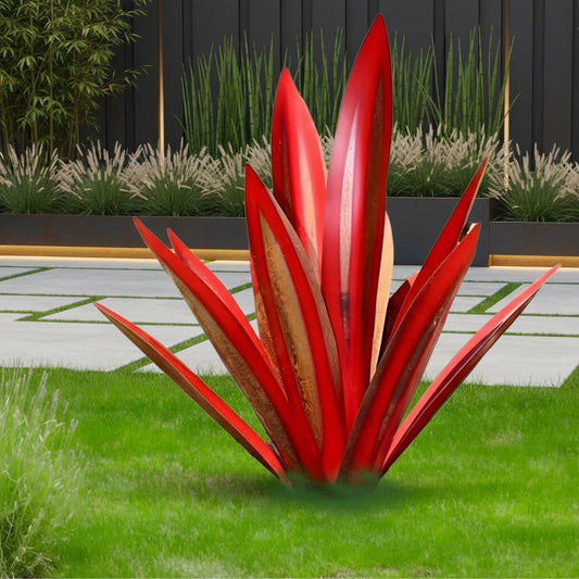 METALFLORA – Lively agave sculpture made of metal for weatherproof, modern garden decoration