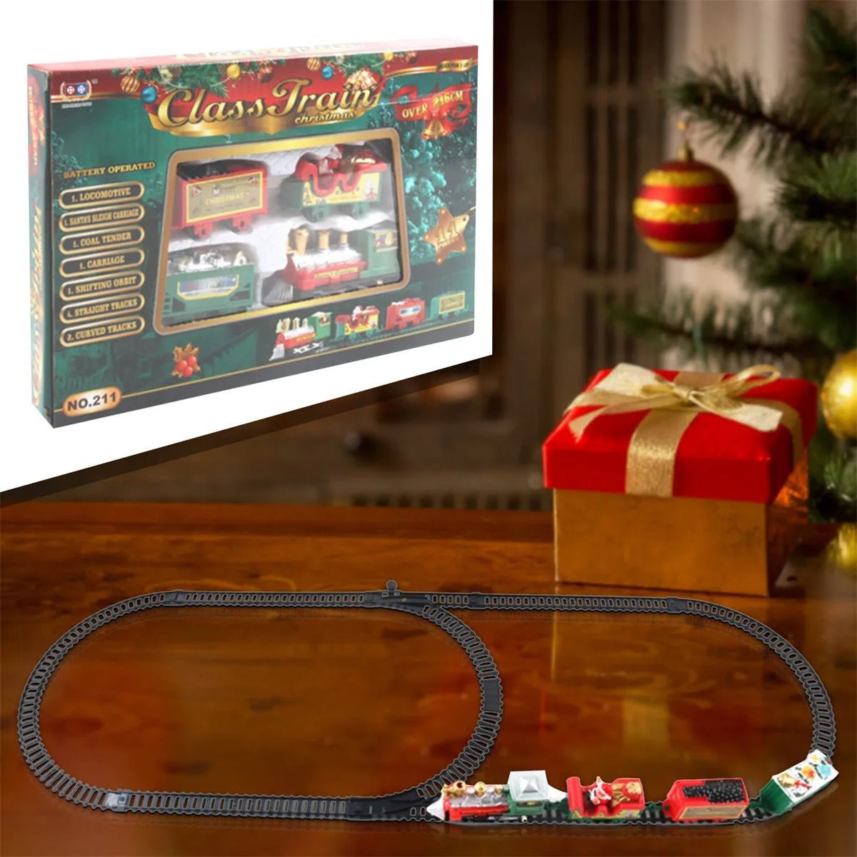 FESTIVELOCOMO – Electric Christmas Tree Train with Realistic Details and Quick Assembly