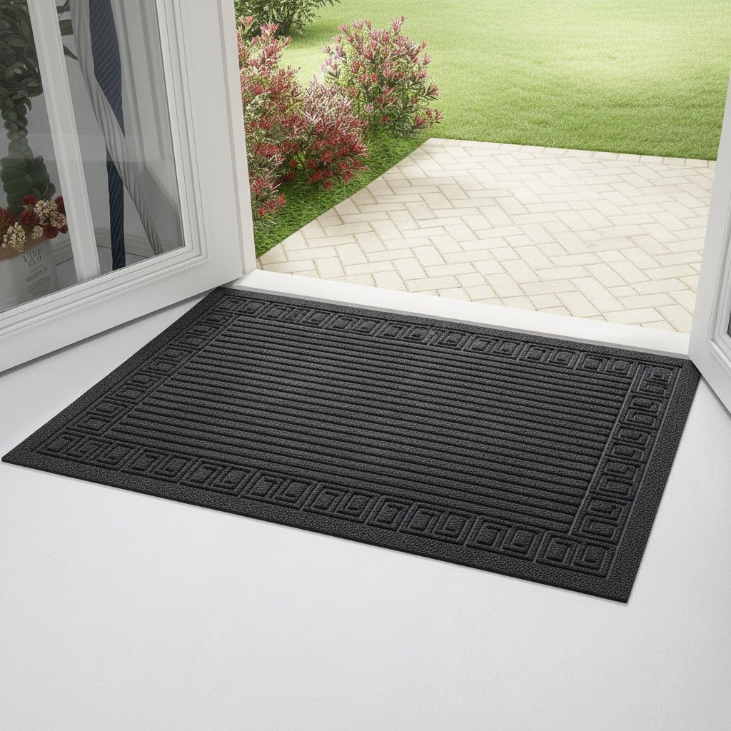 MUDCONTROL – Non-slip Rubber Door Mat for Maximum Dirt Absorption