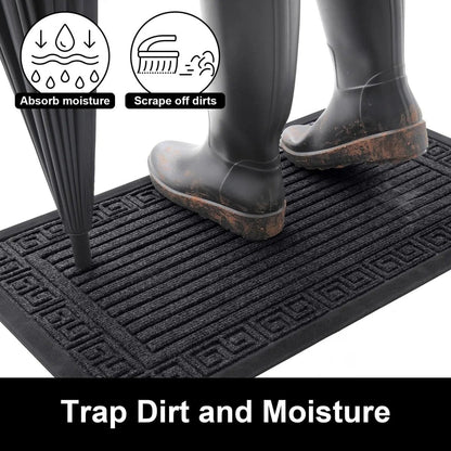 MUDCONTROL – Non-slip Rubber Door Mat for Maximum Dirt Absorption