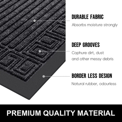 MUDCONTROL – Non-slip Rubber Door Mat for Maximum Dirt Absorption