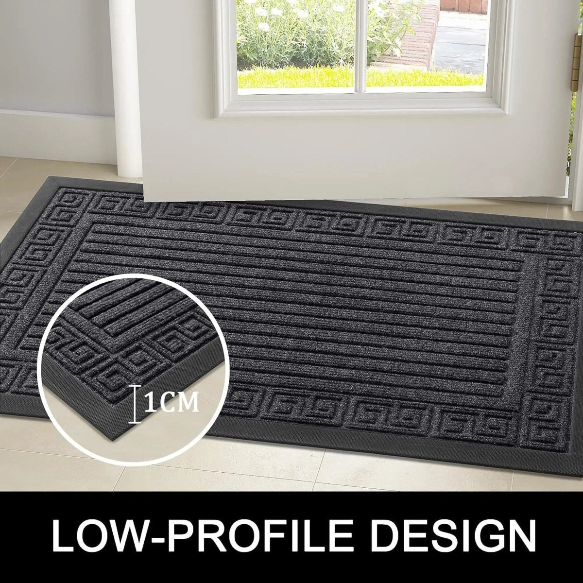 MUDCONTROL – Non-slip Rubber Door Mat for Maximum Dirt Absorption