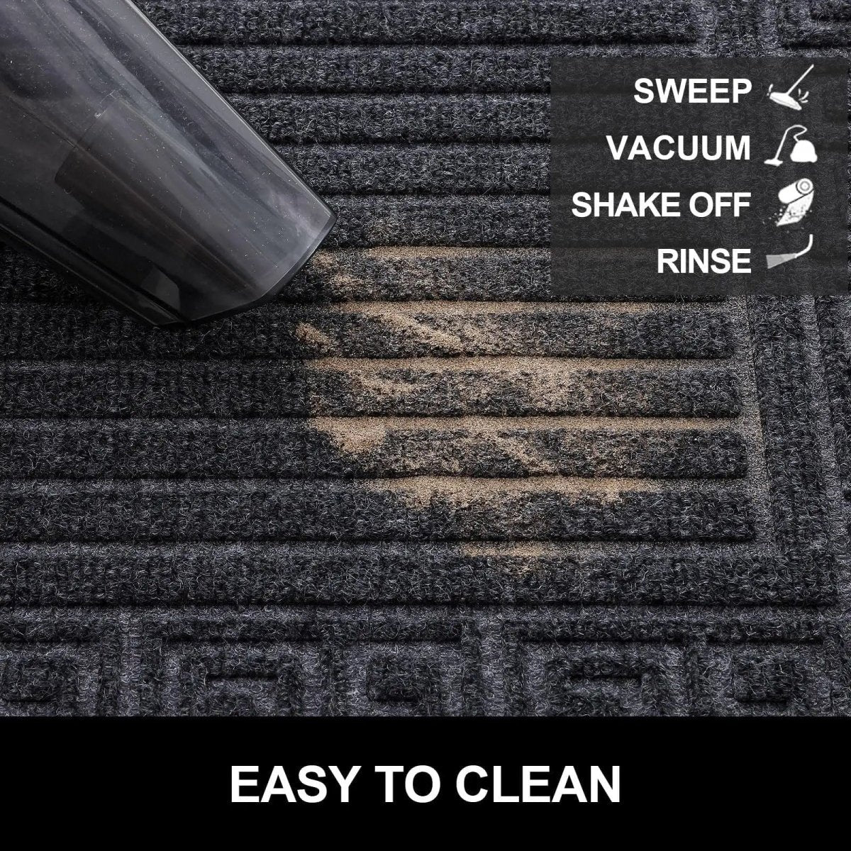 MUDCONTROL – Non-slip Rubber Door Mat for Maximum Dirt Absorption