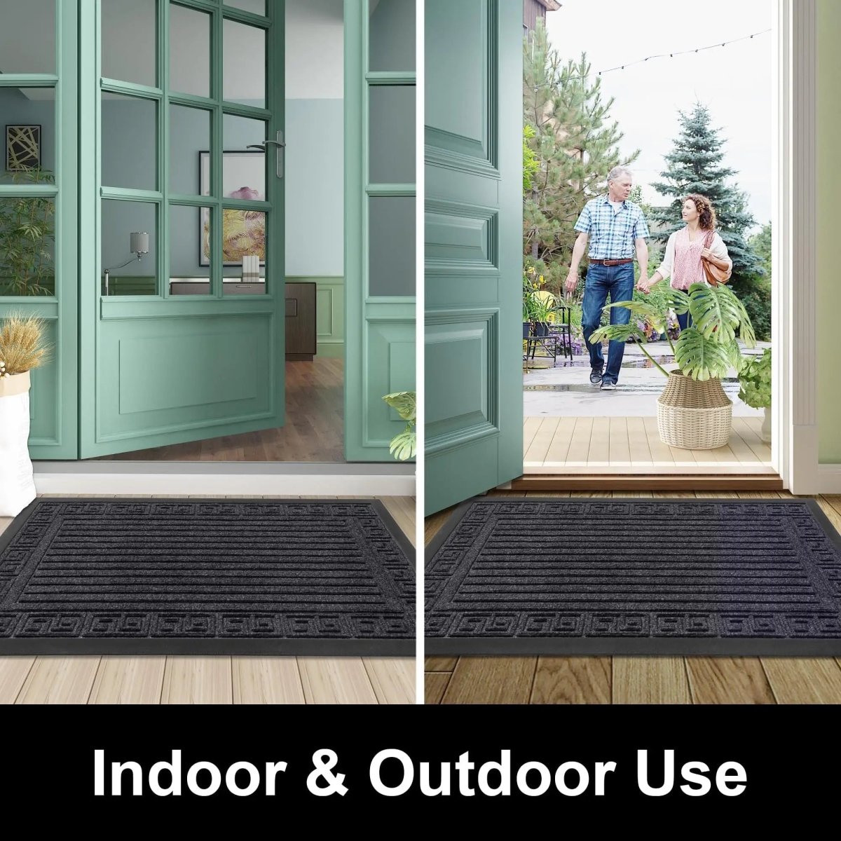 MUDCONTROL – Non-slip Rubber Door Mat for Maximum Dirt Absorption