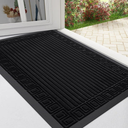 MUDCONTROL – Non-slip Rubber Door Mat for Maximum Dirt Absorption