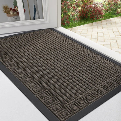 MUDCONTROL – Non-slip Rubber Door Mat for Maximum Dirt Absorption