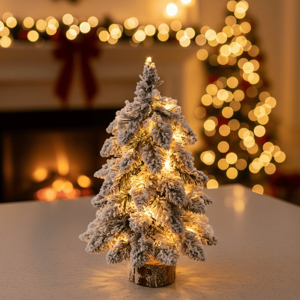 HOLISNOW MINI – 45cm LED Christmas Tree with Frosty Snow Effect