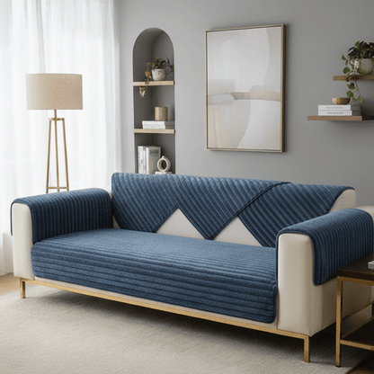 COZYPUFF – Luxurious winter sofa cover made of faux rabbit fur